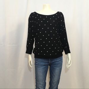 White House Black Market Polka Dot Sheer Sz L